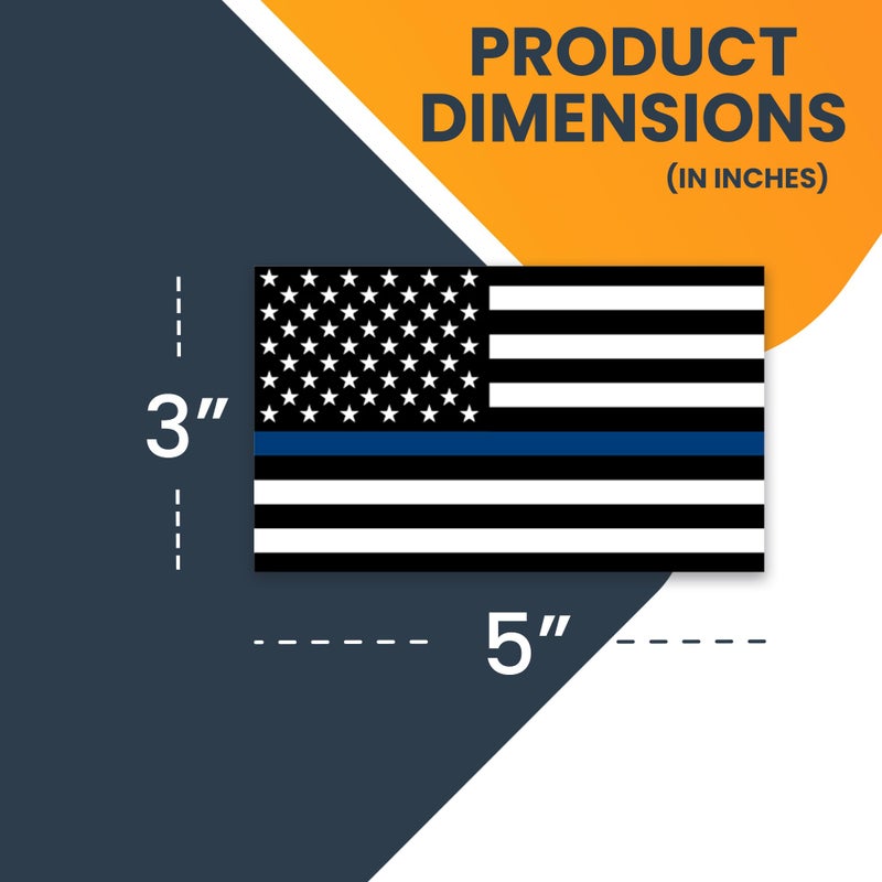 Magnet Me Up Thin Blue Line American Flag Magnet Decal, 3x5 inches, 2 Pack, Black, White and Blue, Heavy Duty Automotive Magnet for Car Truck SUV, in Support of Law Enforcement Officers - Image 2